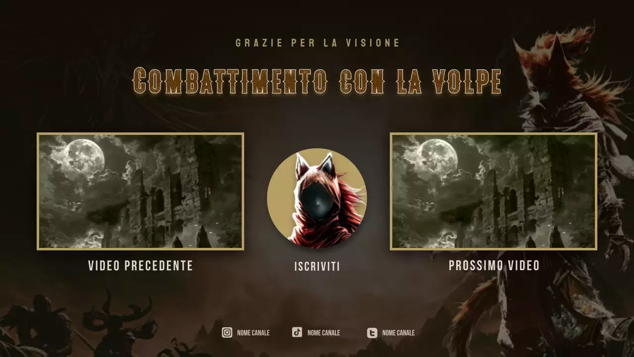 Promuovete il vostro canale di gioco medievale in marrone e nero