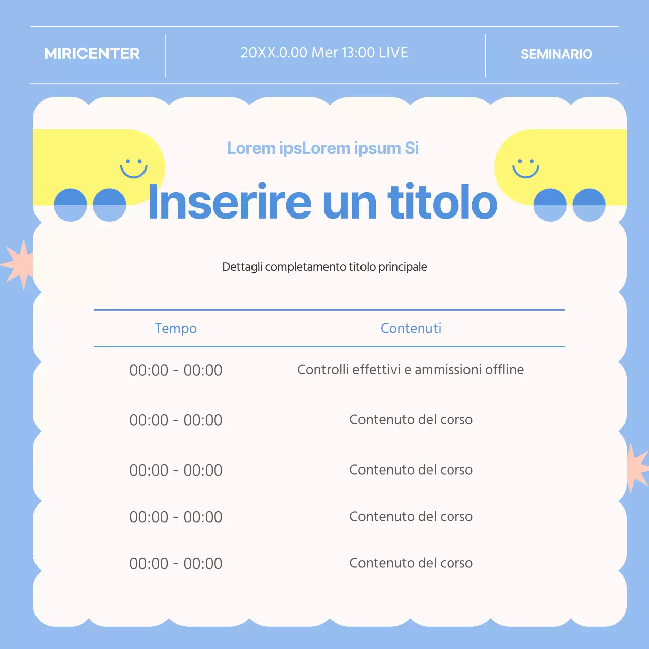 Promozione delle conferenze speciali blu e gialle per gli attuali senior