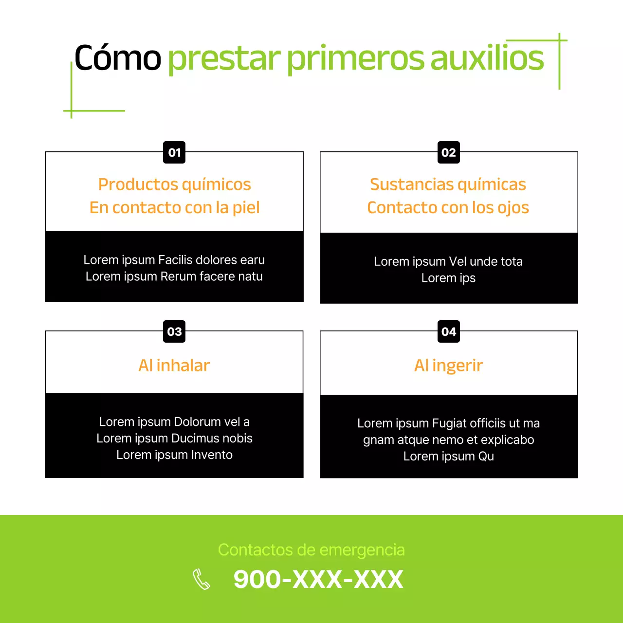 Material de formación sobre seguridad en el laboratorio moderno y de color verde lima