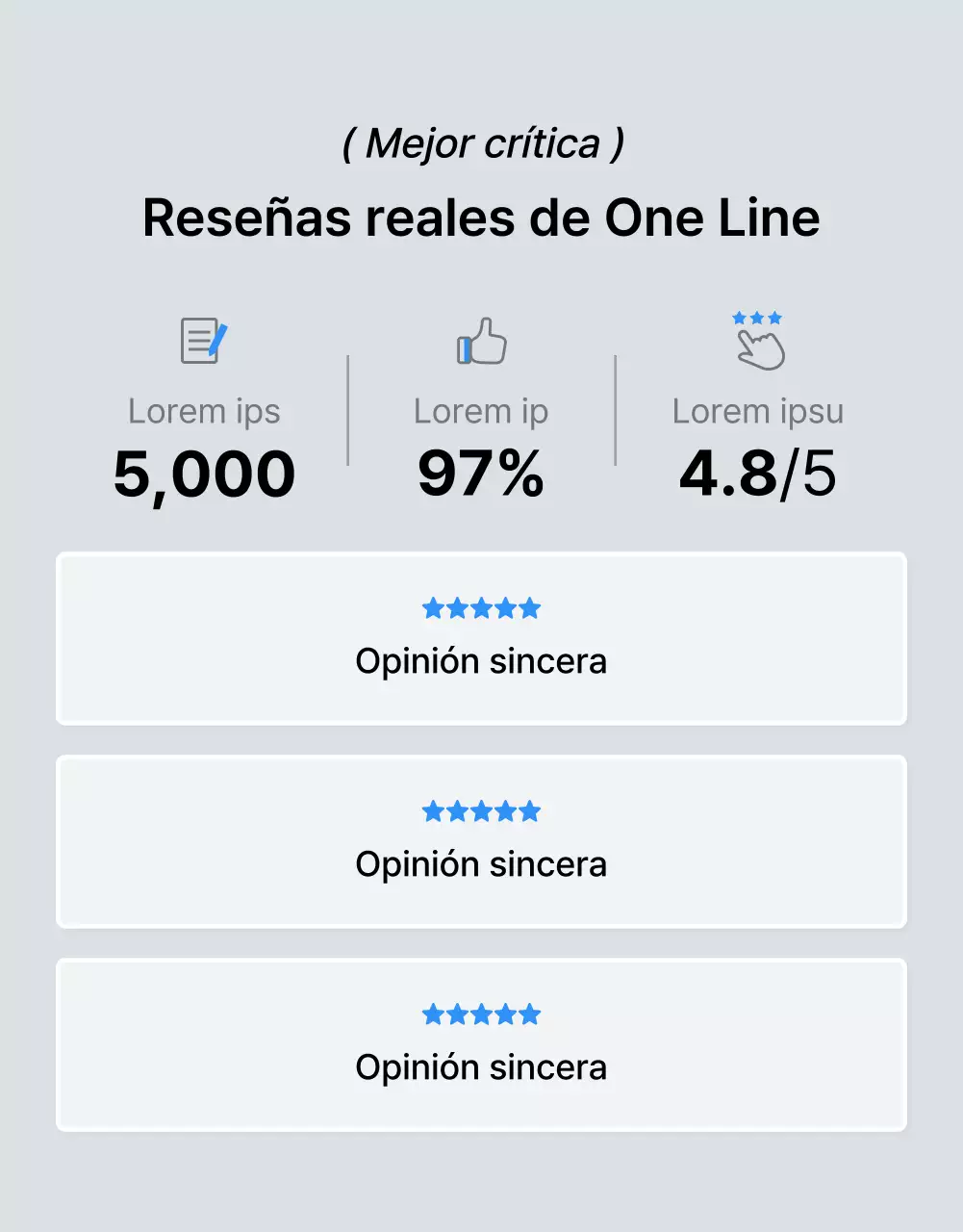 Promover una página móvil de detalles de moda en azul y blanco