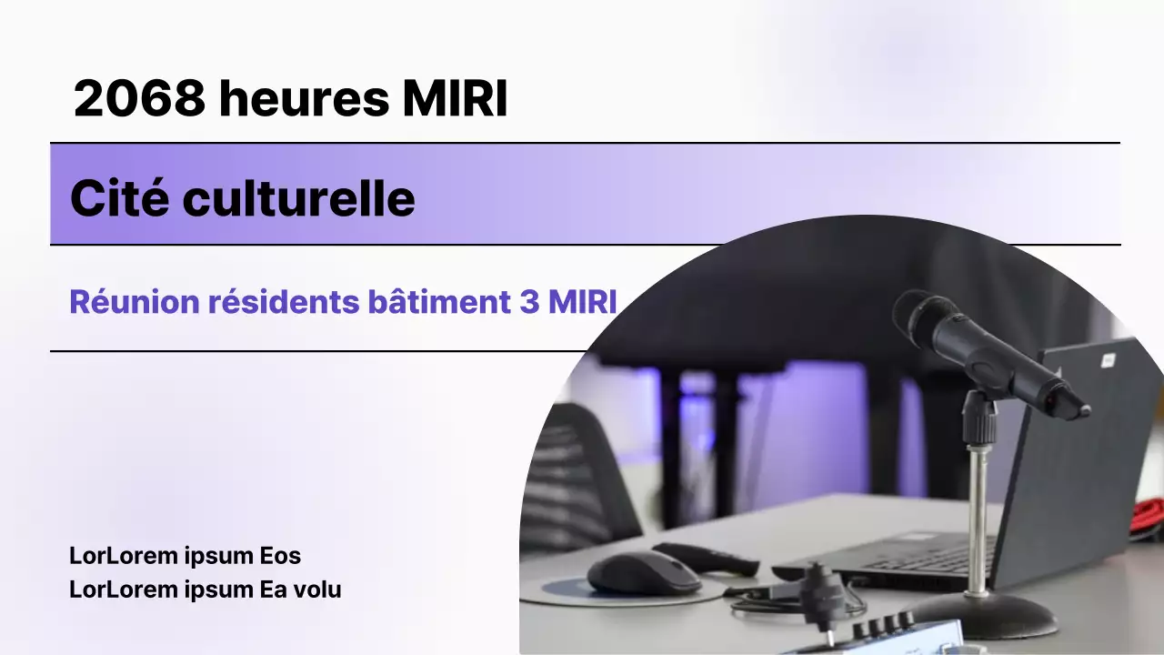 Couverture minimaliste de l'hôtel de ville en violet et blanc