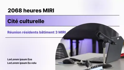 Couverture minimaliste de l'hôtel de ville en violet et blanc