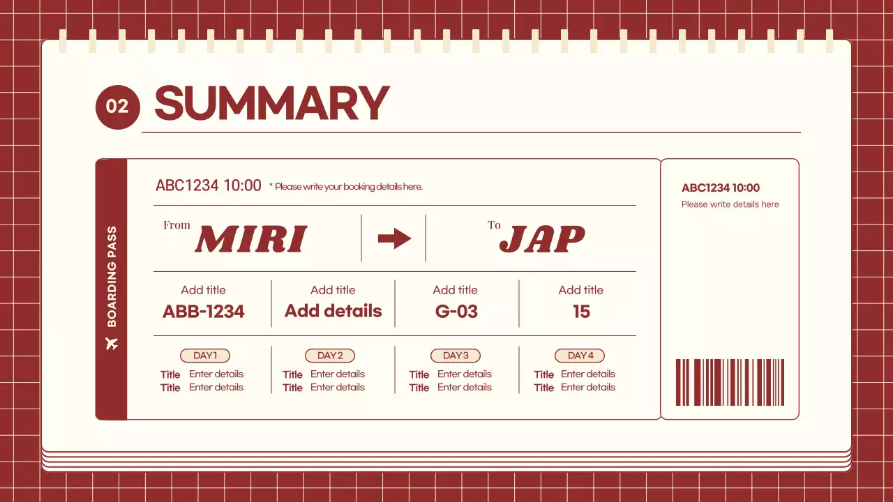 Red Minimal Travel Diary Presentation