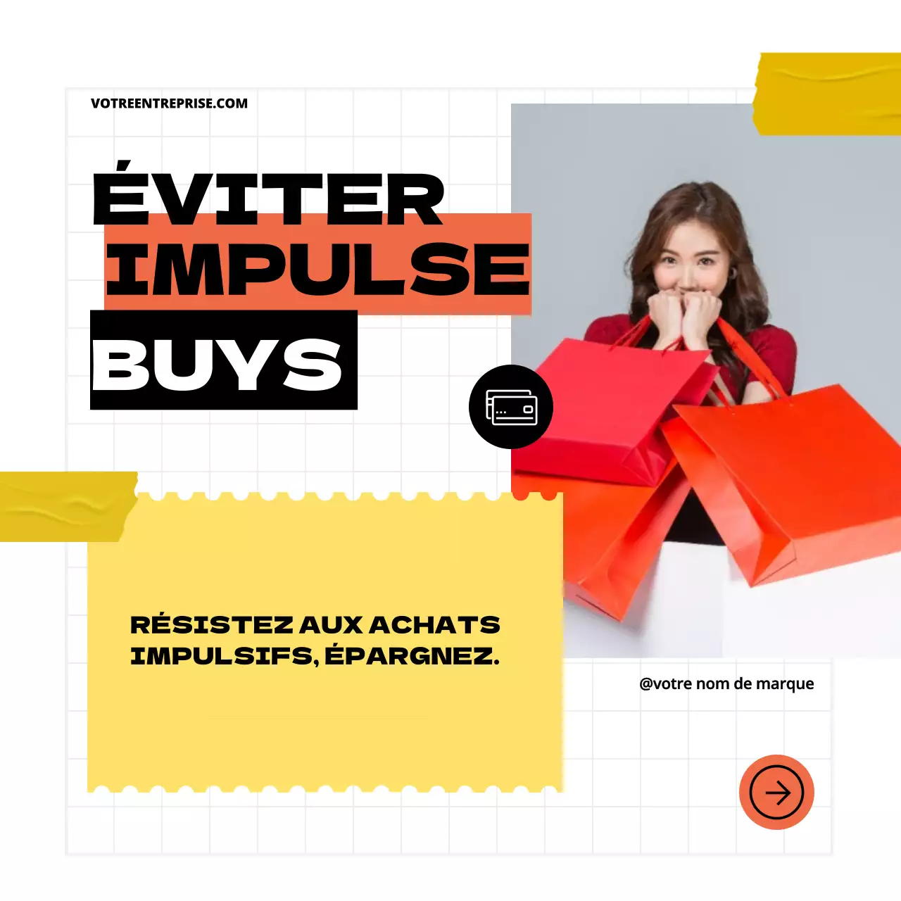 Jaune Noir Géométrique Pop Conseils pour améliorer votre plan d'épargne Carrousel Instagram