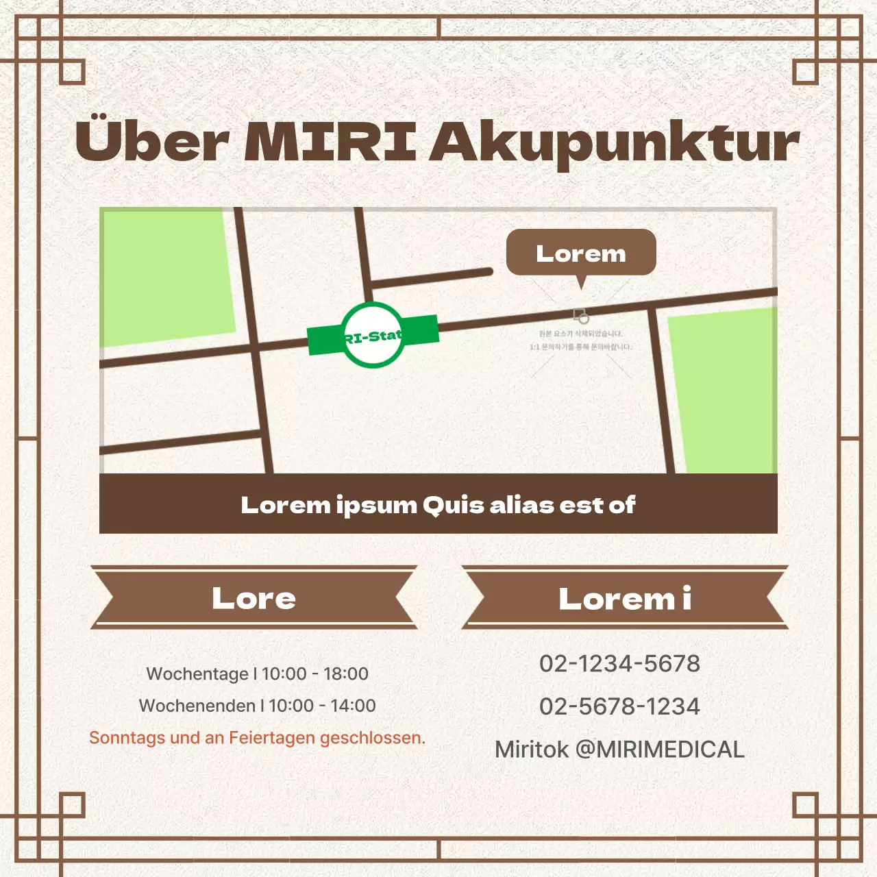 Braune, orientalische Kräuterheilkunde-Rezeptanzeige für eine chinesische Klinik.