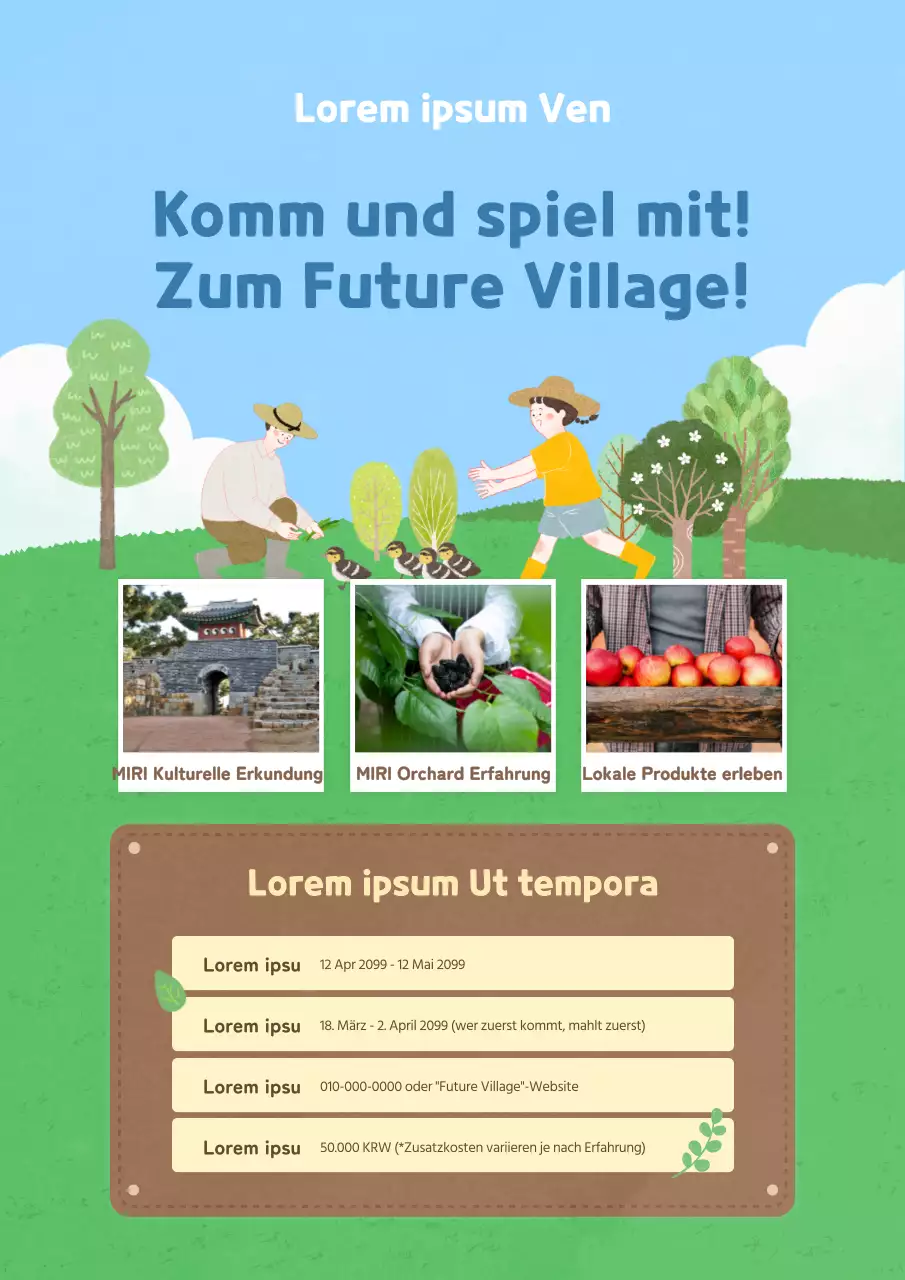 Förderung der Bewerbung für das Programm Lotus und Sky Blue Nature Rural Experience Village