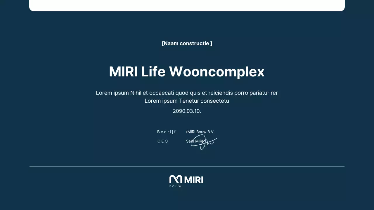 Een eenvoudig, marineblauw verslag van de tijdwaarneming van een bouwbedrijf