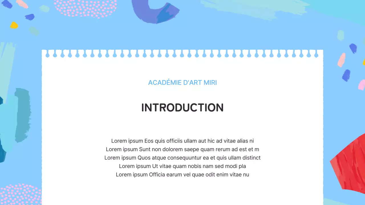 Une introduction bleu clair et rose à une belle école d'art