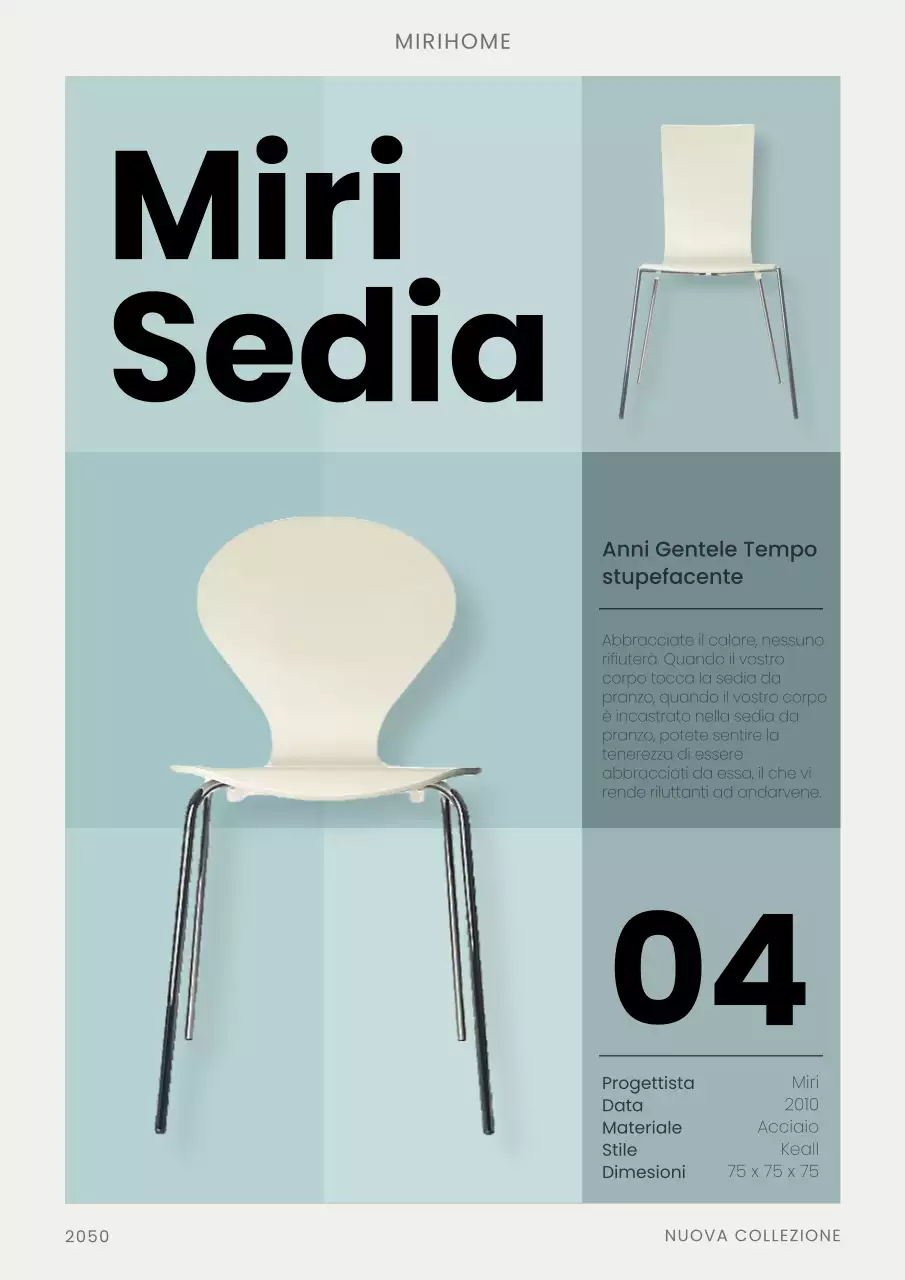 Poster promozionale moderno per interni in azzurro