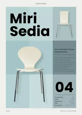 Poster promozionale moderno per interni in azzurro