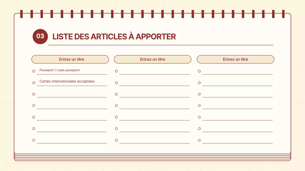 Un itinéraire douillet en rouge et ivoire