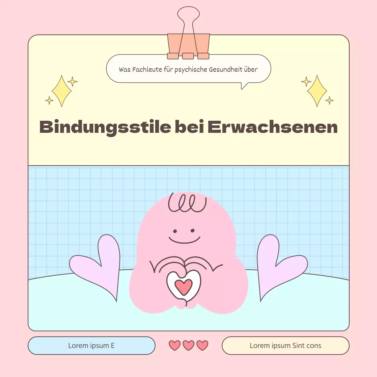 Ein Leitfaden für erwachsene Bindungsstile in Rosa und Hellblau