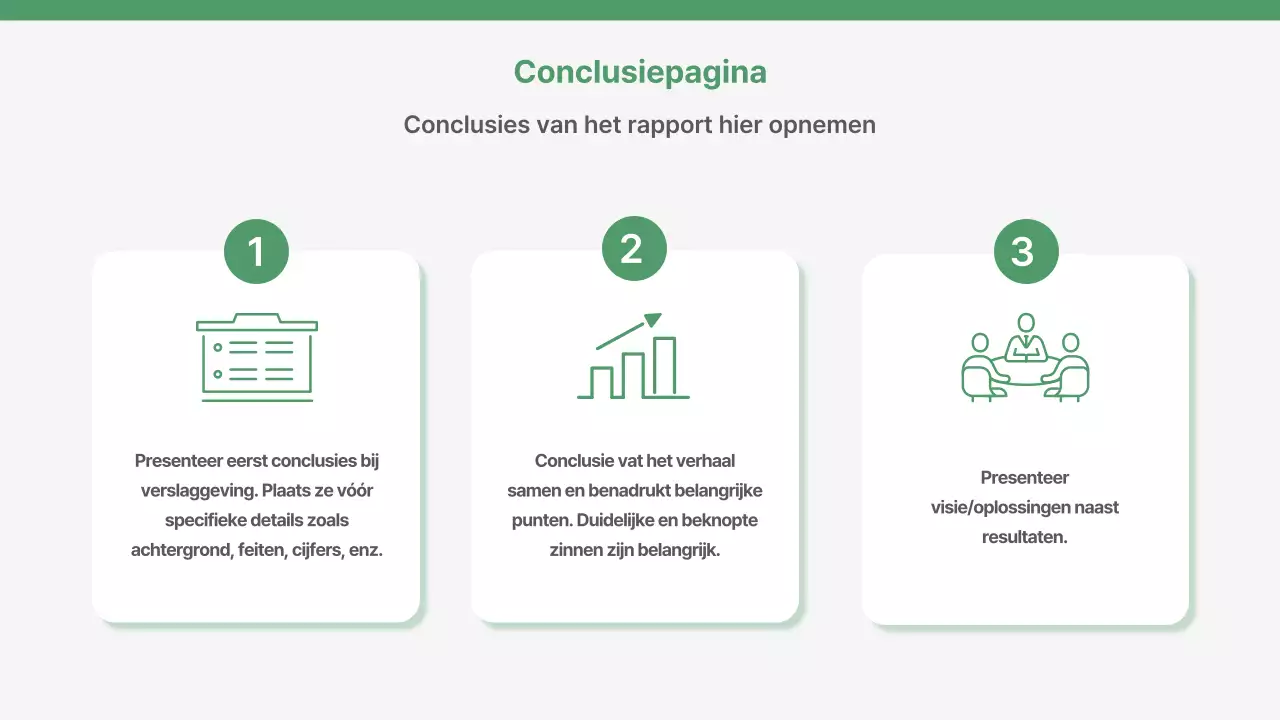 Een eenvoudig bedrijfsplan en evaluatierapport in groen
