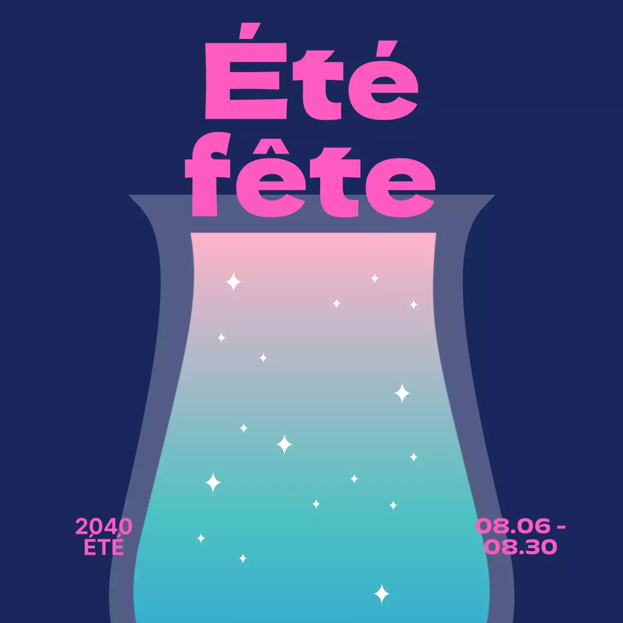 Festivals d'été avec dégradés, paillettes et polices gothiques