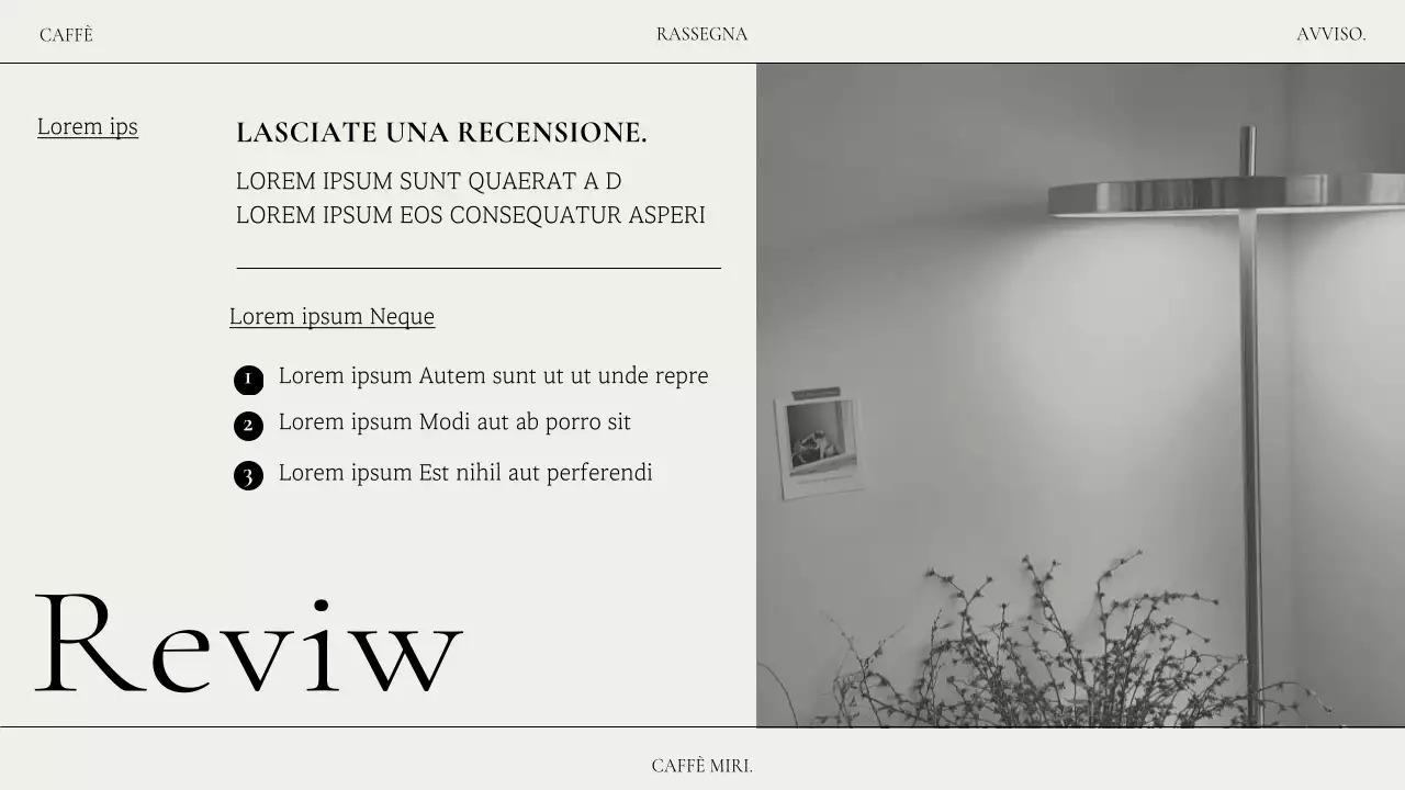 Annuncio di una collezione di caffè moderni in beige