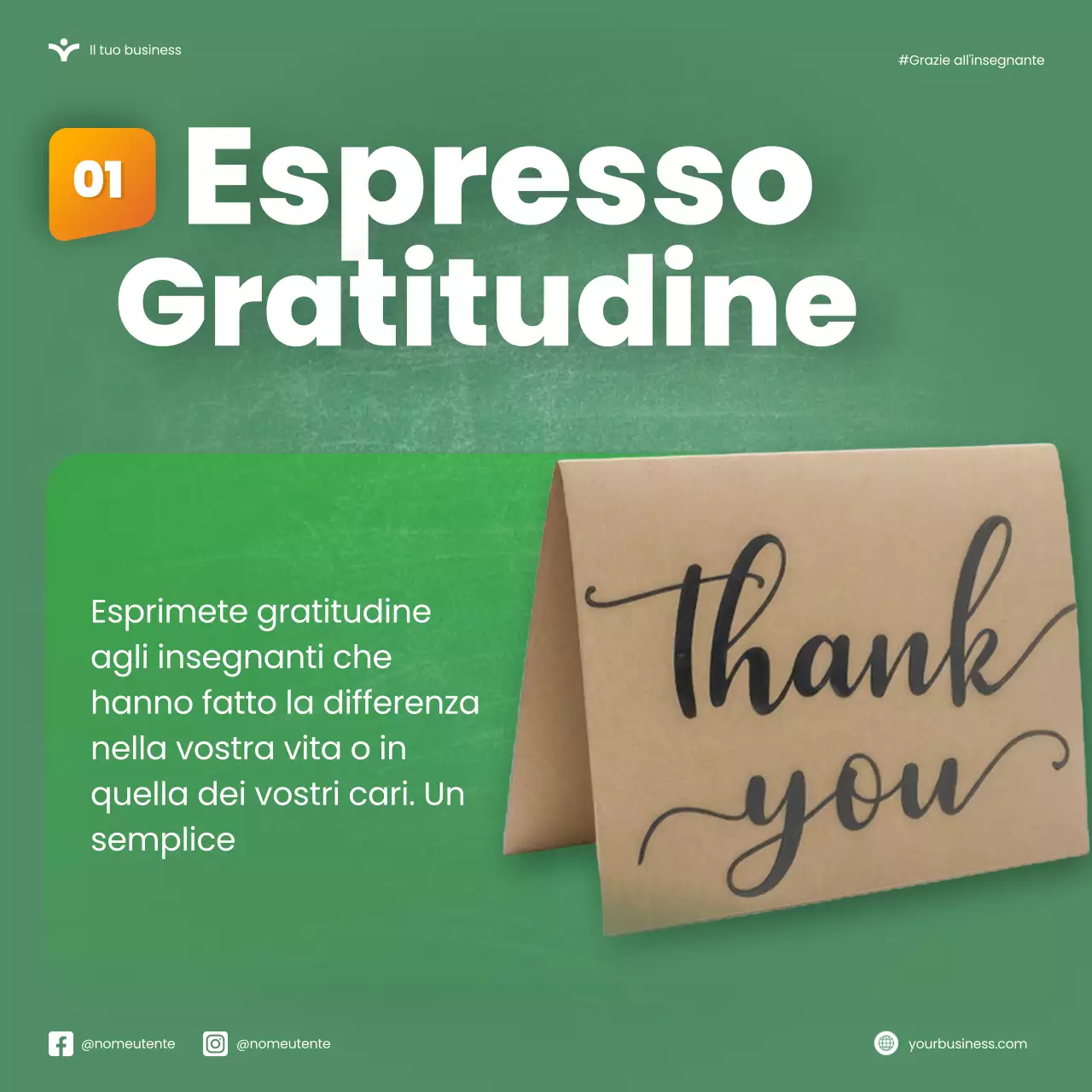 Verde Arancione Moderno Settimana nazionale di apprezzamento degli insegnanti Microblog Carosello di suggerimenti