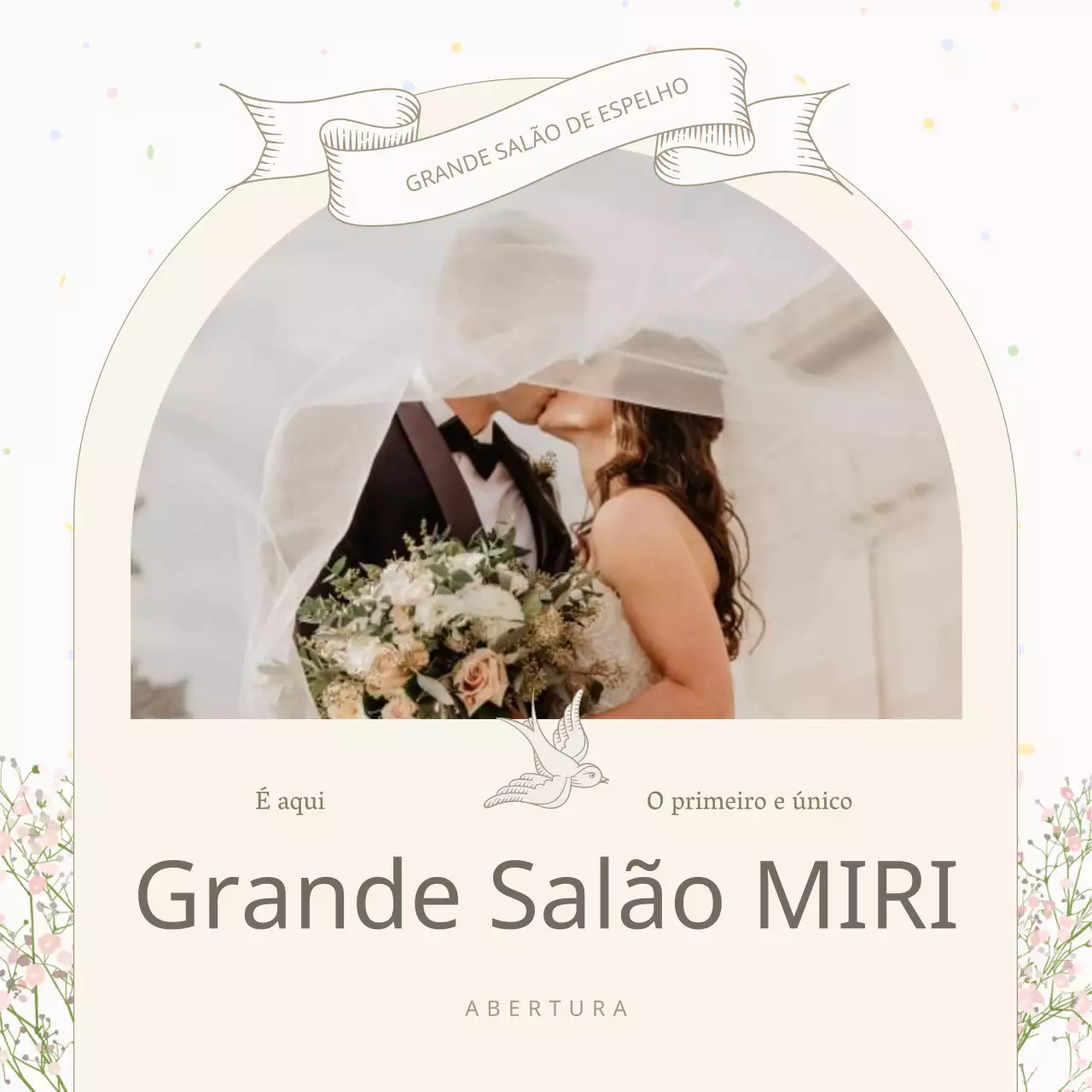 Promover um local de casamento clássico em marfim e bege