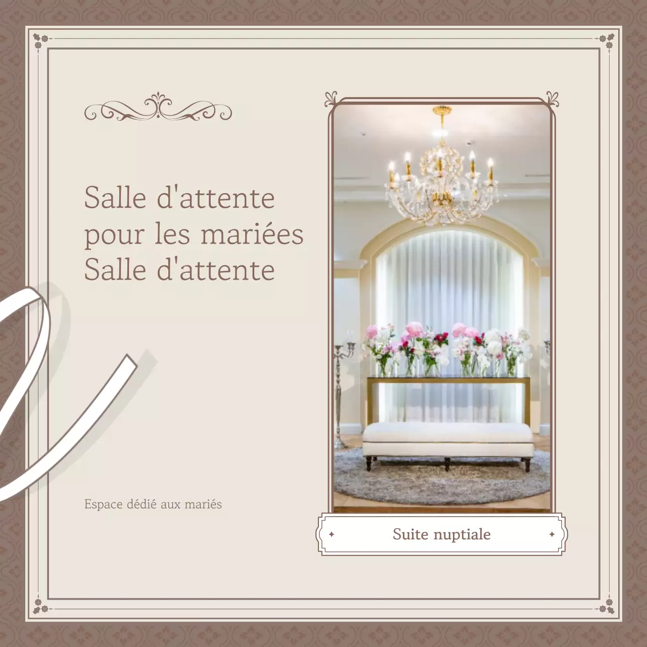 Promouvoir un lieu de mariage classique dans les tons beige et ivoire