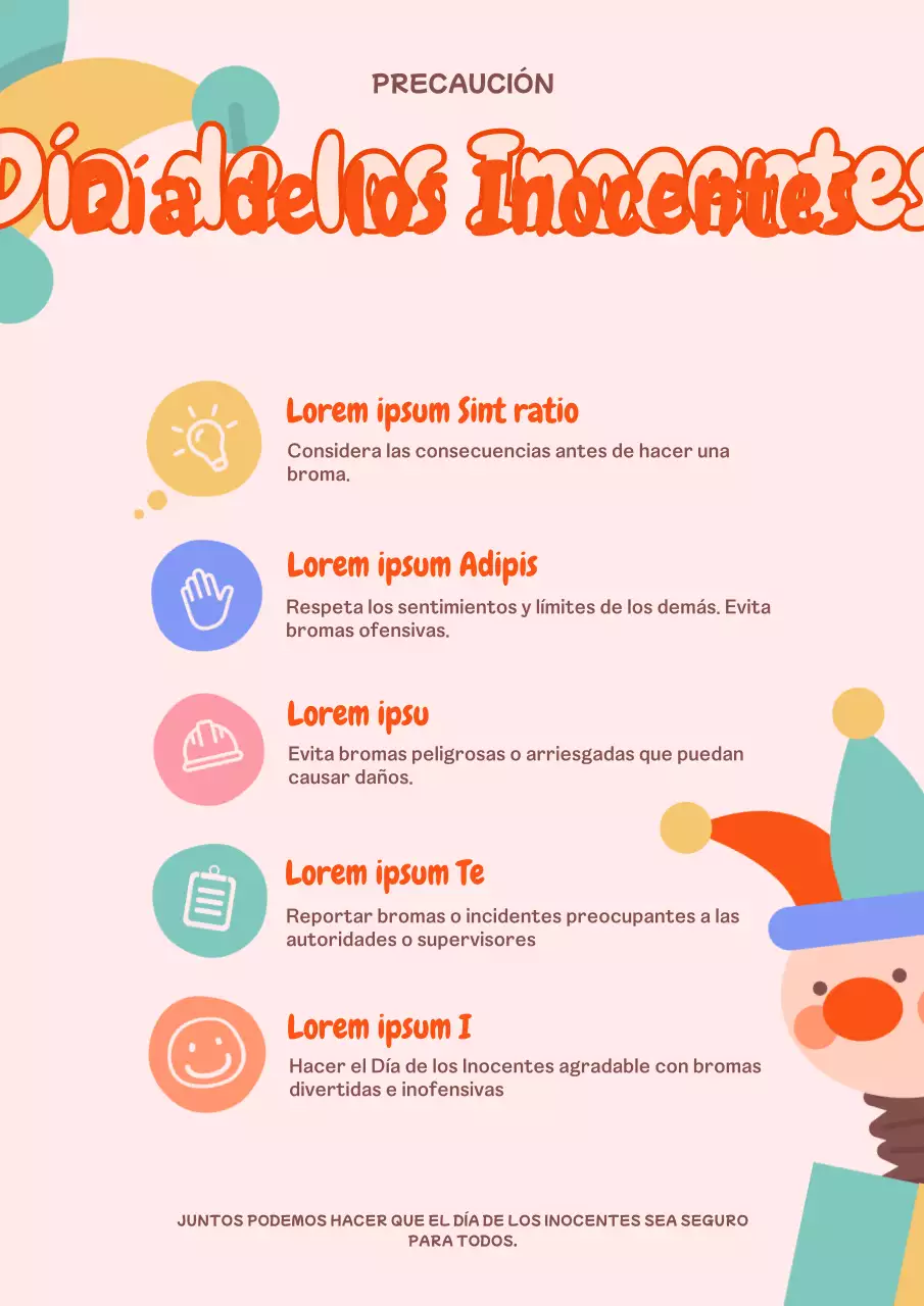 Precaución en el Día de los Inocentes