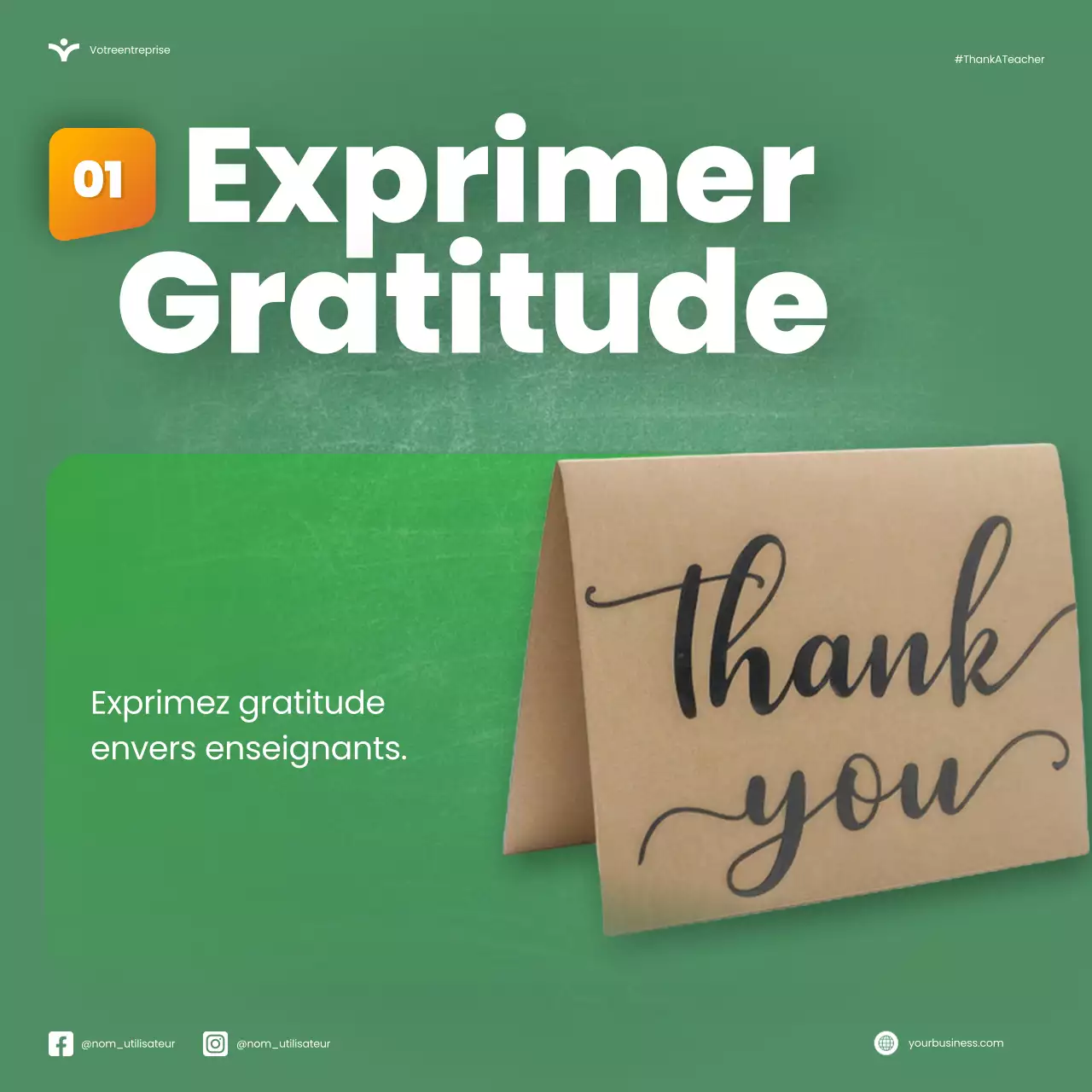 Vert Orange Moderne Semaine nationale d'appréciation des enseignants Microblog Carousel Tips