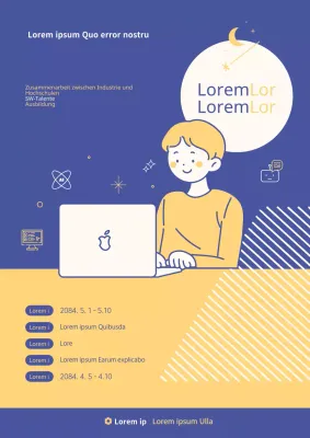 Eine hübsche marineblaue und gelbe Stellenanzeige für Bewerber, die mit einer Stelle verbunden sind