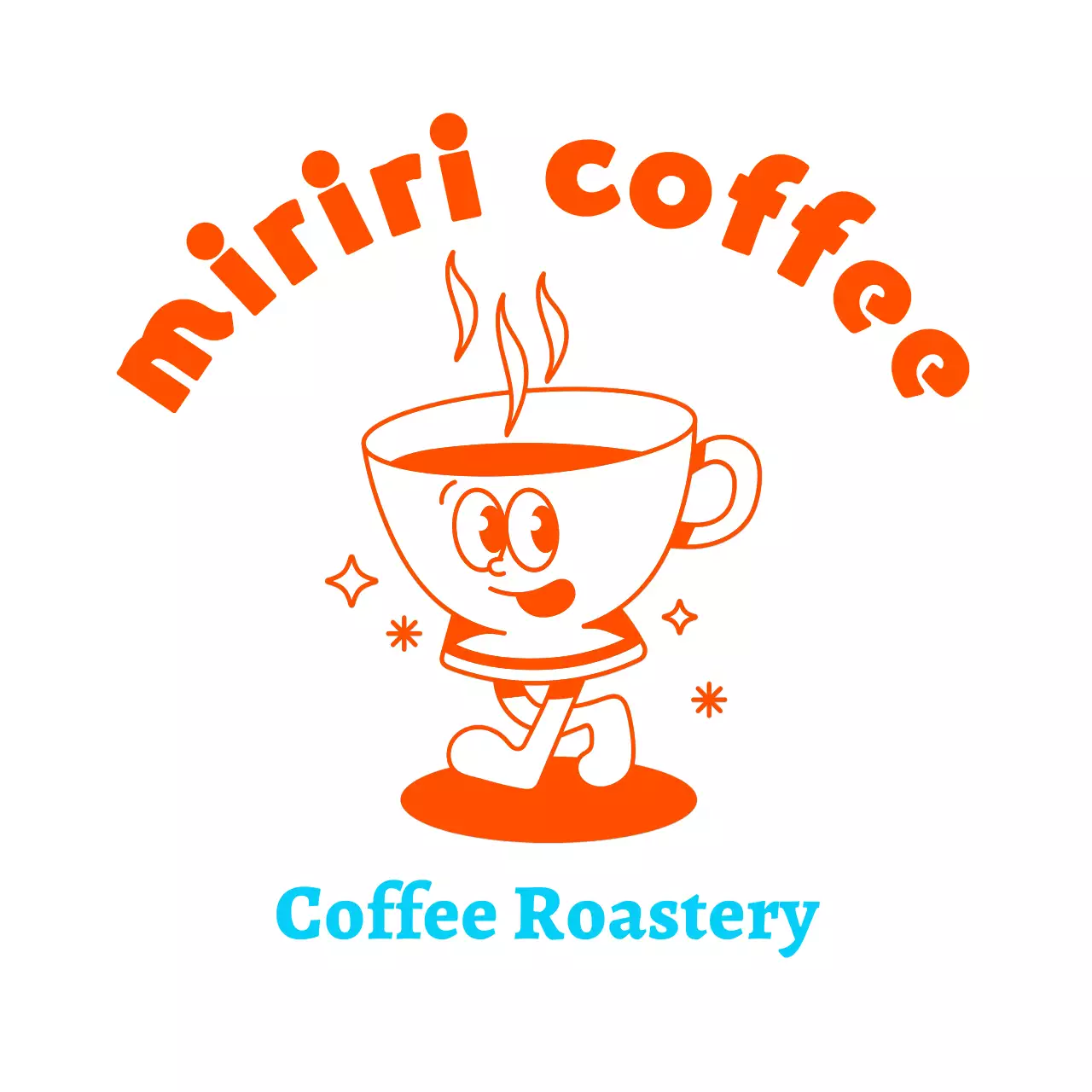 Cute and simple cafe with a cup character