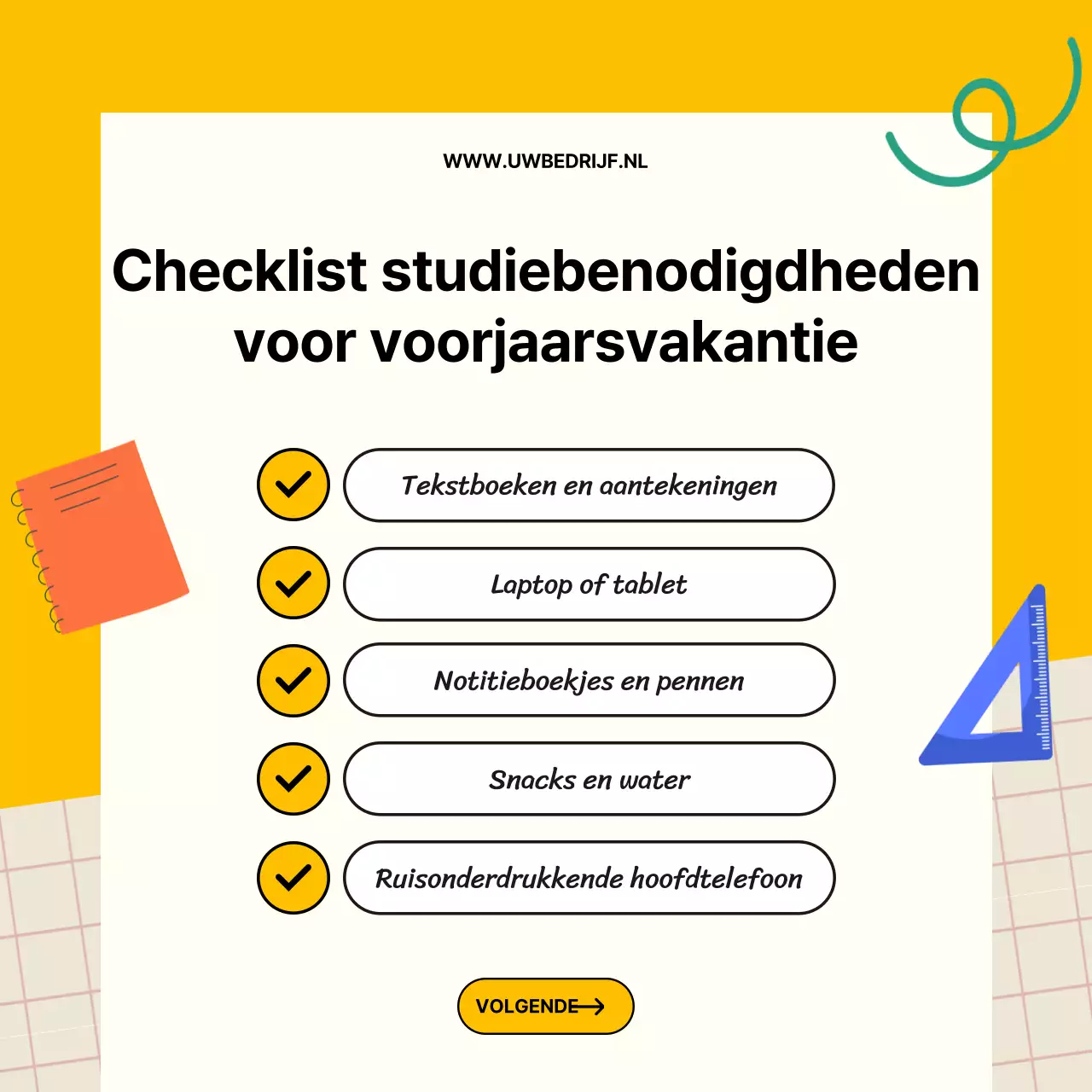 Gele en witte trend voorjaarsvakantie studiegids