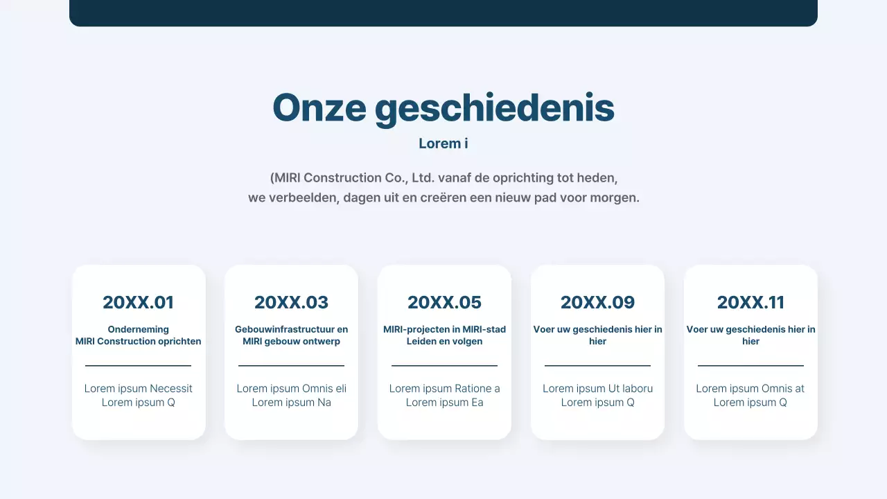 Een eenvoudig, marineblauw verslag van de tijdwaarneming van een bouwbedrijf