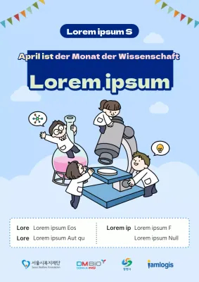 Niedlicher Chemie-Tag-Flyer in Hellblau