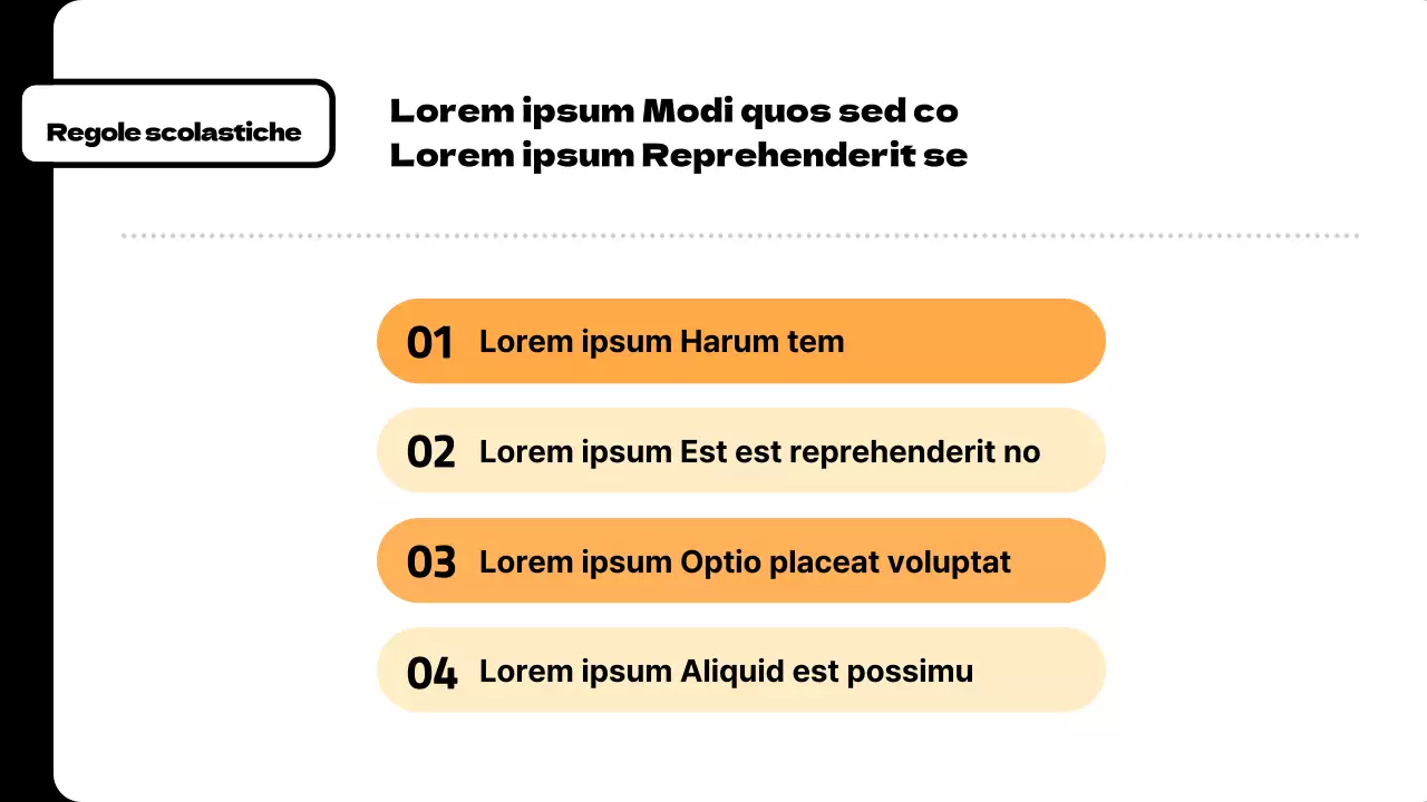 Una raccolta di semplici annunci scolastici arancioni