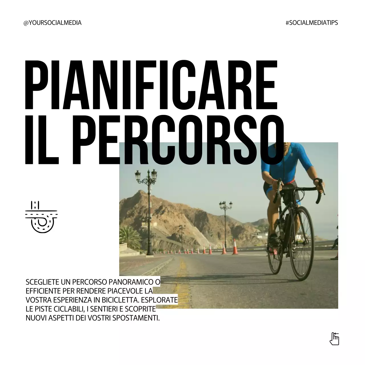 Grigio Verde neon Grassetto Giornata nazionale della bicicletta Suggerimenti Carosello di Instagram Post