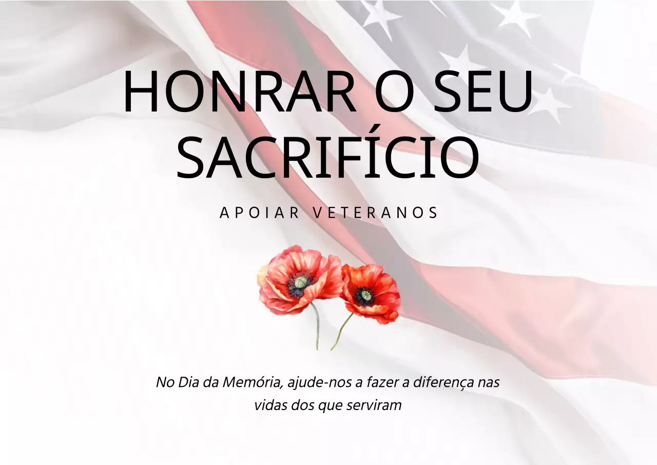 Folheto branco Minimal Honor Their Sacrifice
