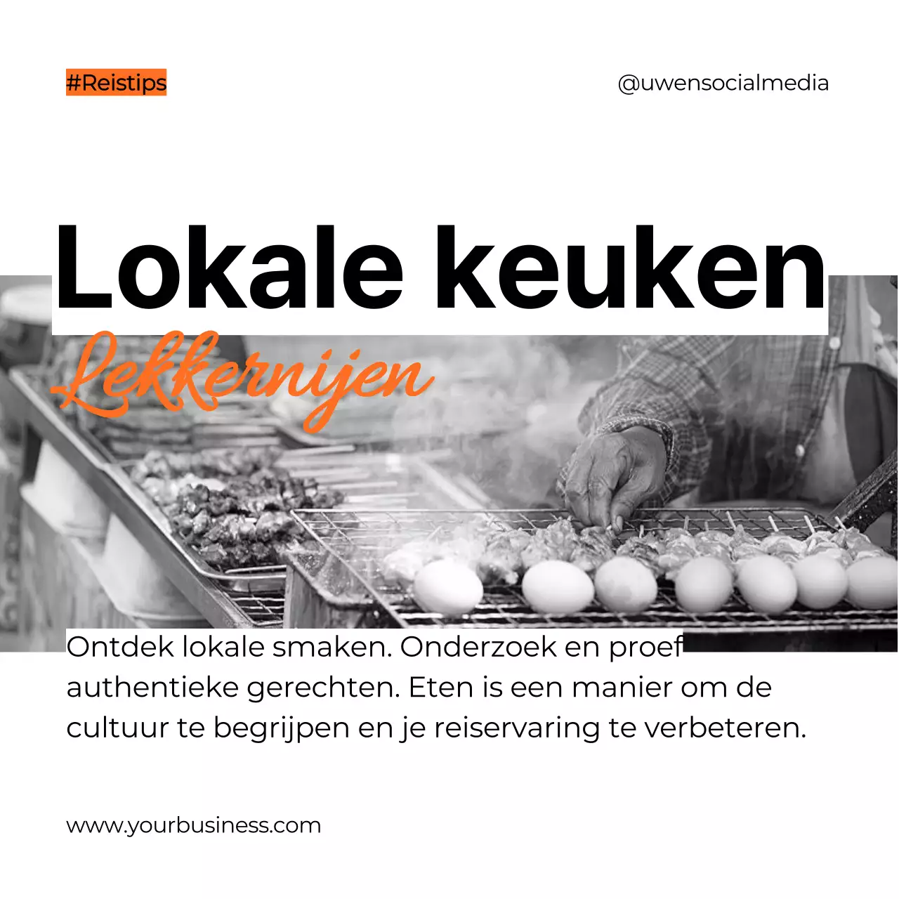 Zwart Wit Oranje Vet Reisplanning Tips Instagram Carrousel