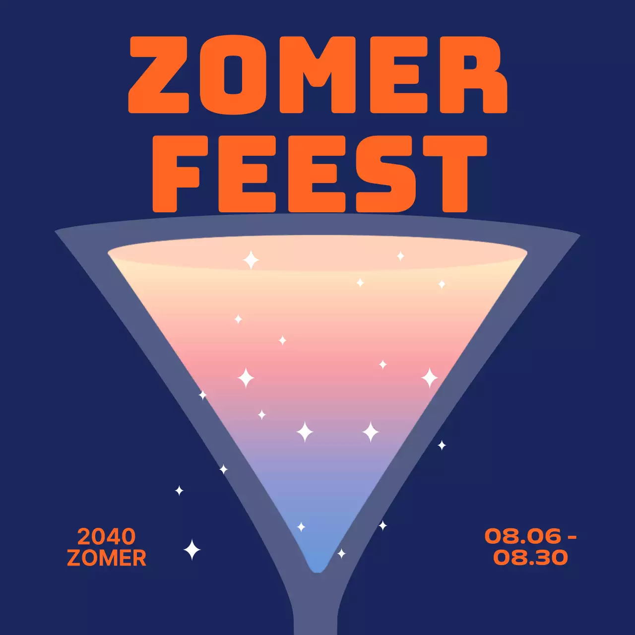 Zomerfestivals met kleurverlopen, glitter en gothic lettertypes