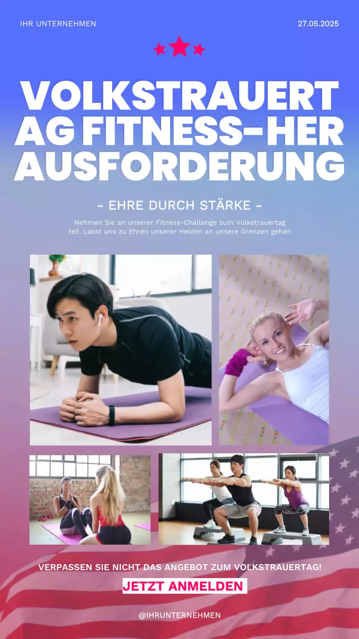 Kampagne zum modernen Gedenktag in Blau und Rot