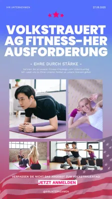 Kampagne zum modernen Gedenktag in Blau und Rot