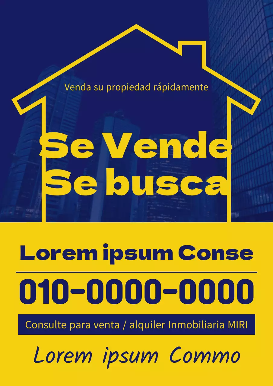Un simple anuncio de venta en azul y amarillo