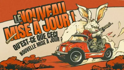 Publicité vintage pour un jeu de dessins animés en orange et kaki