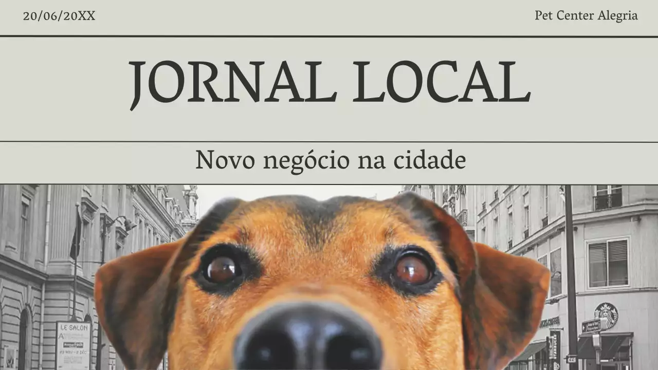 Apresentação comercial de um jornal moderno minimalista a cinzento e preto
