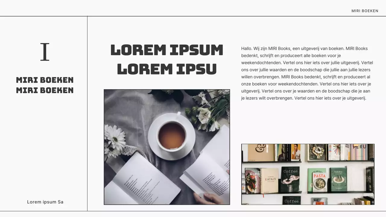 Een eenvoudig zwart-wit boekvoorstel