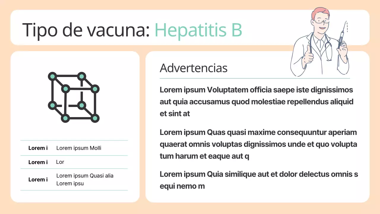 Una bonita guía beige y menta sobre vacunaciones