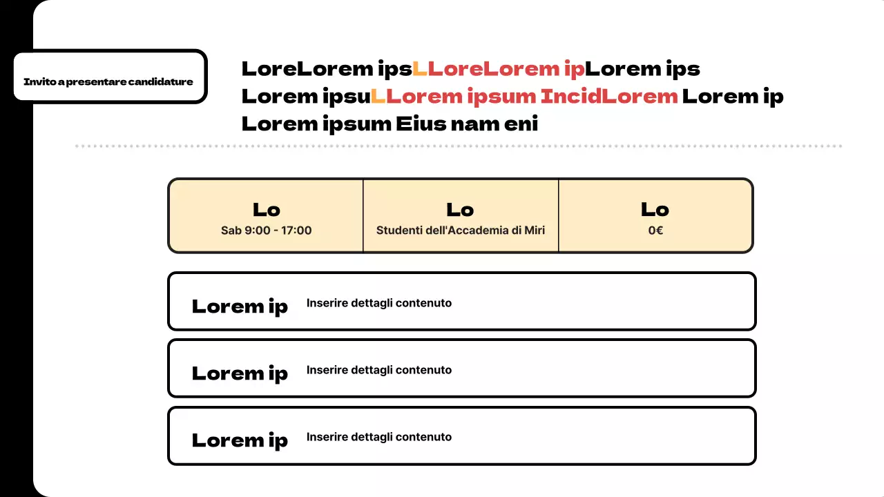 Una raccolta di semplici annunci scolastici arancioni