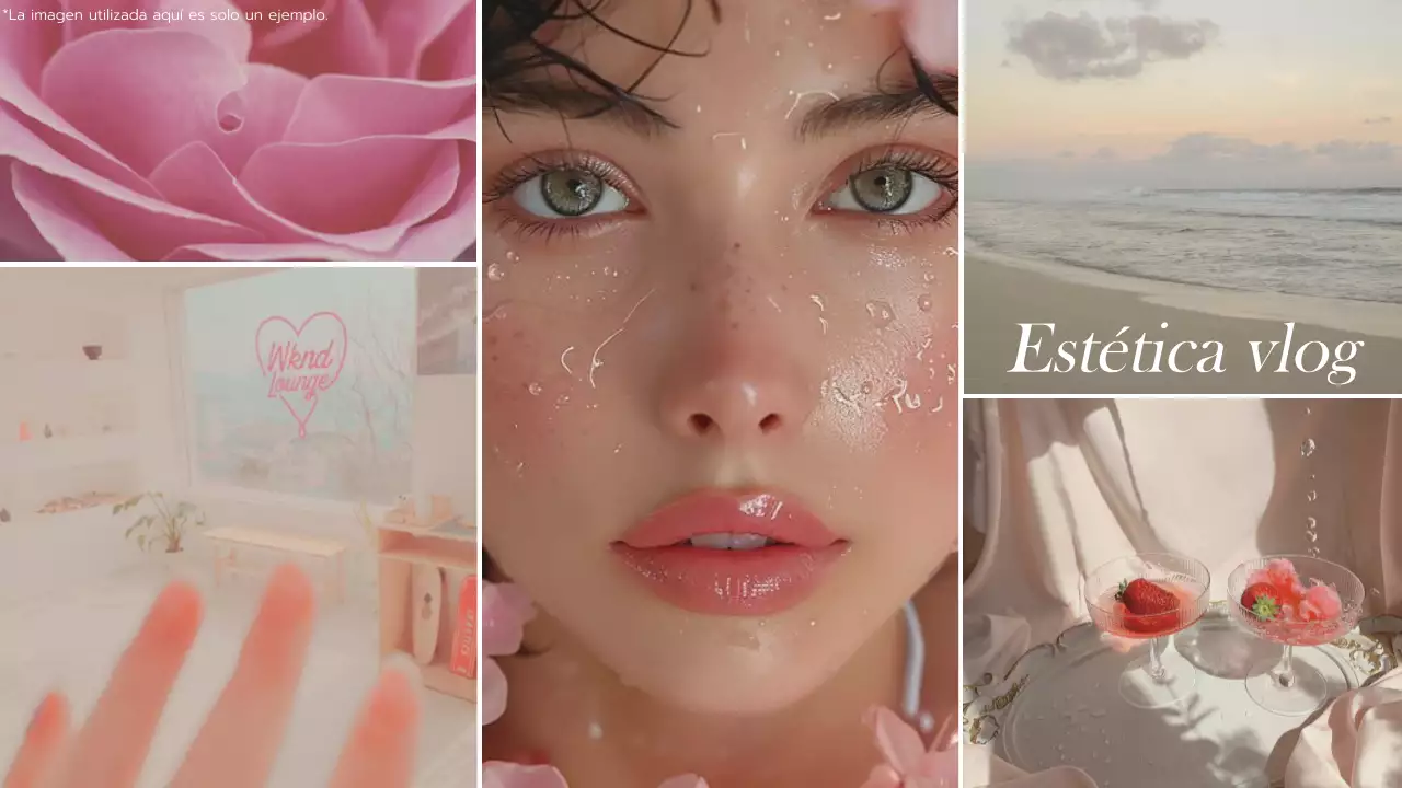Marfil y rosa tendencia Photo Collage Estética Promoción Vlog