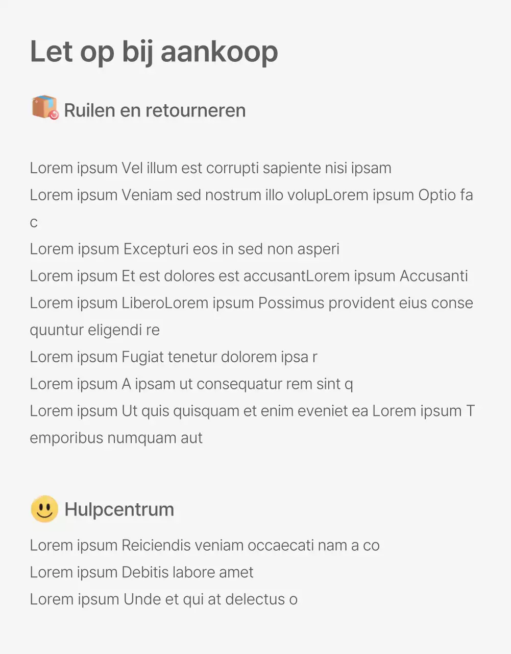 Een advertentie in een winkelcentrum met eenvoudige witte en grijze gestileerde emoji's