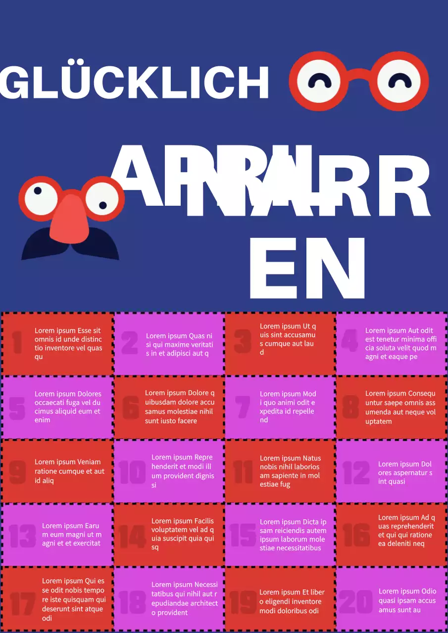 Blaue und rote moderne Aprilscherze Einleitung