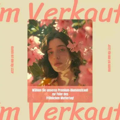 Gelb und Rosa Minimal Modern Happy Mother's Day Flower Bouquet Instagram Post