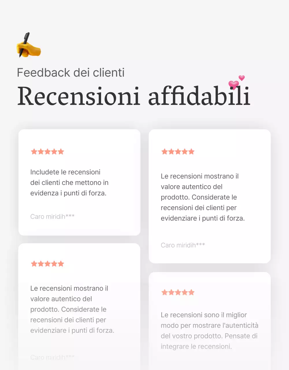 Una recensione o una pubblicità per un negozio di moda con un semplice stile emoji bianco e grigio.