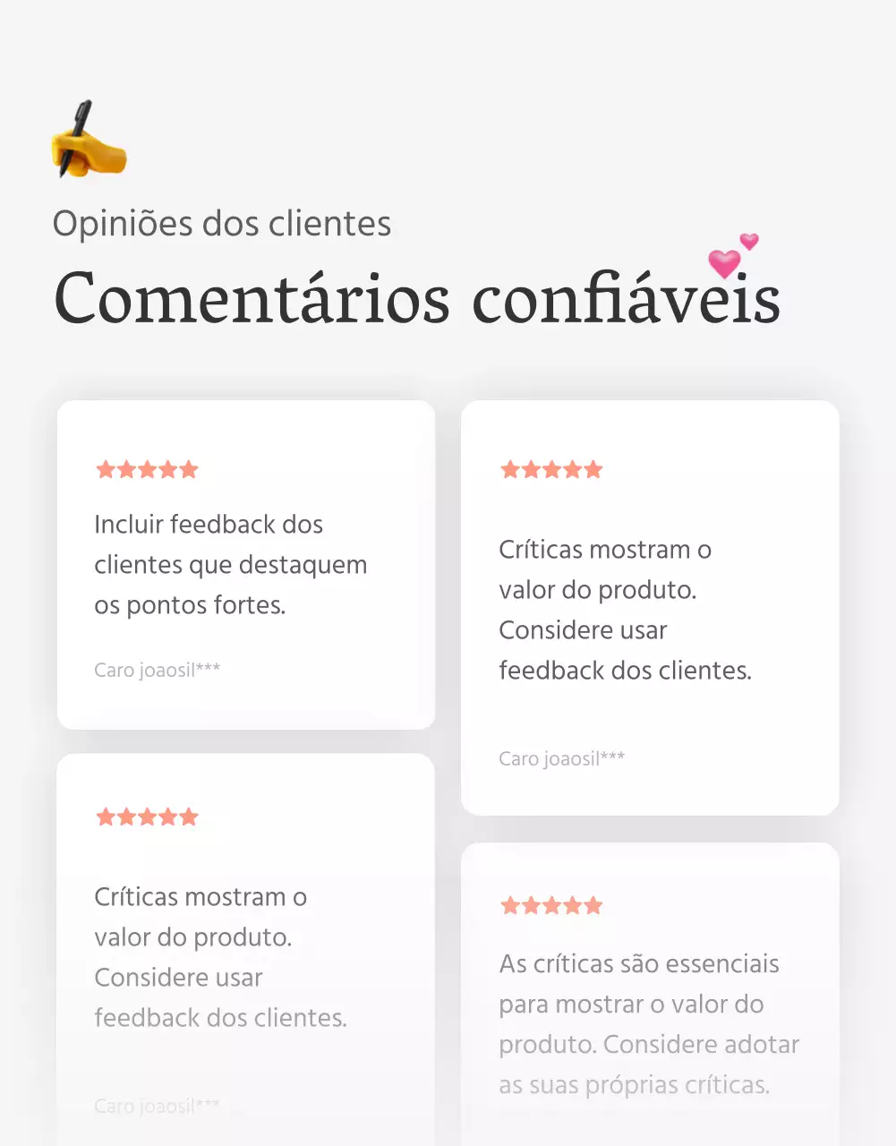 Uma crítica ou anúncio de uma loja de moda com um estilo simples de emoji branco e cinzento.