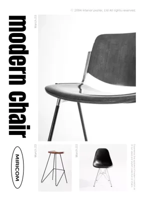 Black Modern Chair Advertisement Poster