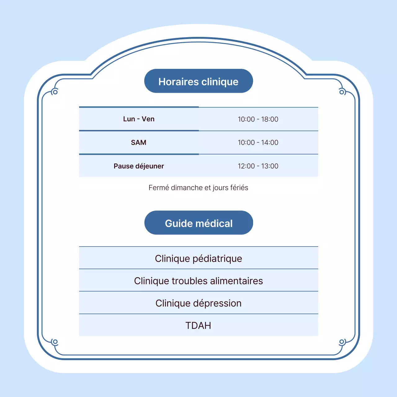 Publicité simple pour l'image de marque d'un hôpital en bleu clair
